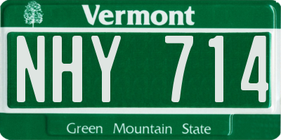 VT license plate NHY714