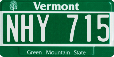 VT license plate NHY715