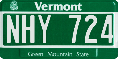 VT license plate NHY724