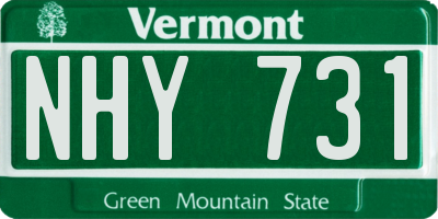 VT license plate NHY731