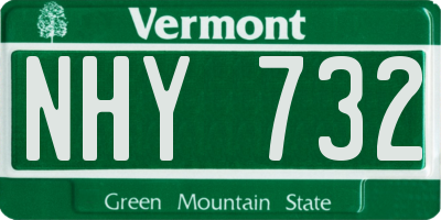 VT license plate NHY732