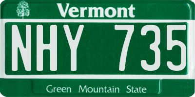 VT license plate NHY735