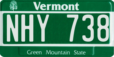VT license plate NHY738