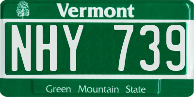 VT license plate NHY739