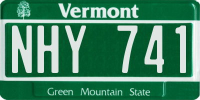 VT license plate NHY741