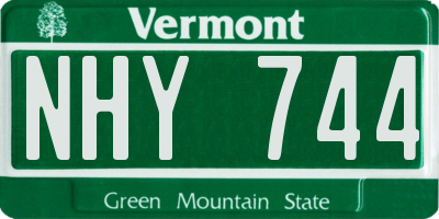 VT license plate NHY744