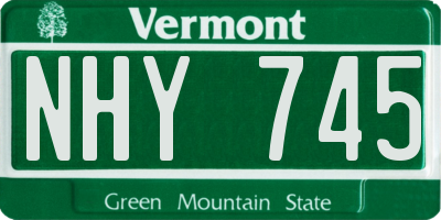 VT license plate NHY745