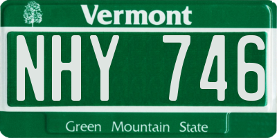 VT license plate NHY746