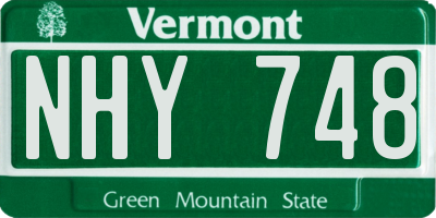 VT license plate NHY748