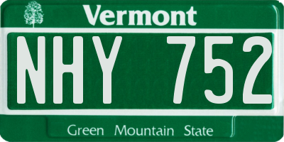 VT license plate NHY752