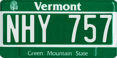 VT license plate NHY757