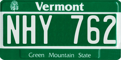 VT license plate NHY762