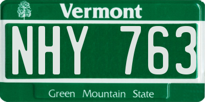 VT license plate NHY763