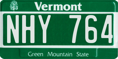 VT license plate NHY764