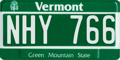VT license plate NHY766