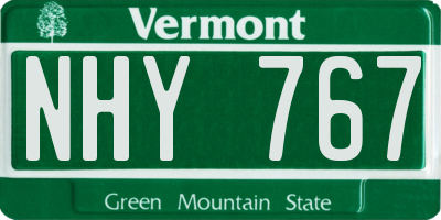 VT license plate NHY767