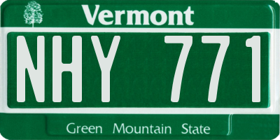 VT license plate NHY771