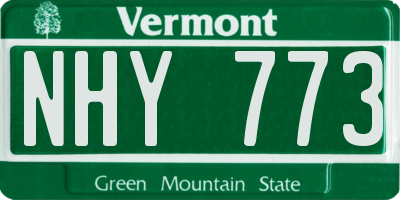 VT license plate NHY773