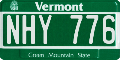 VT license plate NHY776