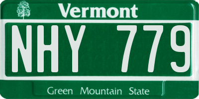 VT license plate NHY779