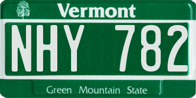 VT license plate NHY782