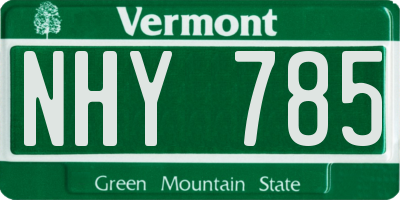 VT license plate NHY785