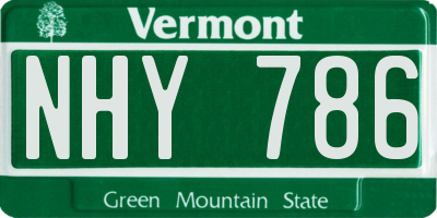 VT license plate NHY786