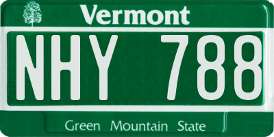 VT license plate NHY788