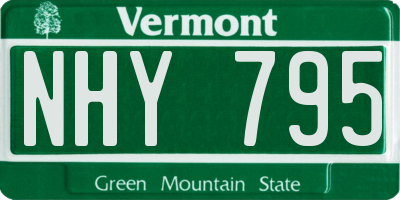 VT license plate NHY795
