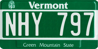 VT license plate NHY797