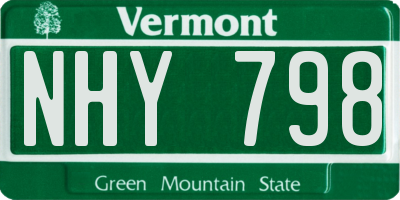 VT license plate NHY798