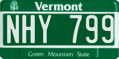 VT license plate NHY799