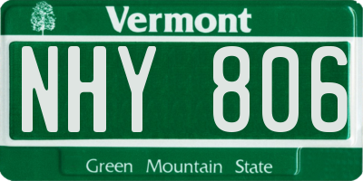 VT license plate NHY806
