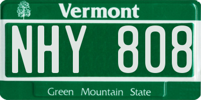 VT license plate NHY808