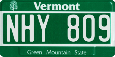 VT license plate NHY809