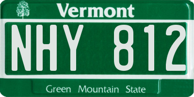 VT license plate NHY812
