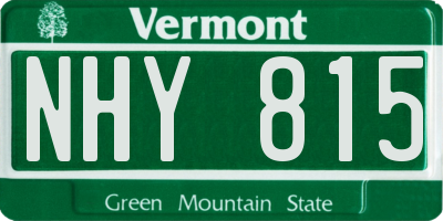 VT license plate NHY815