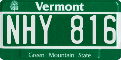 VT license plate NHY816