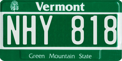 VT license plate NHY818