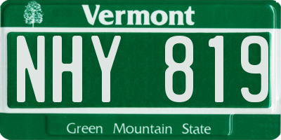 VT license plate NHY819