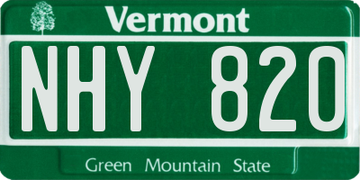 VT license plate NHY820