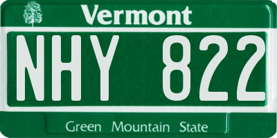 VT license plate NHY822