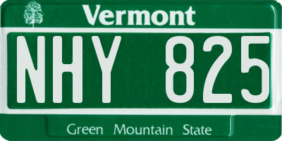 VT license plate NHY825