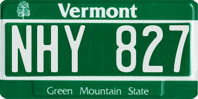 VT license plate NHY827