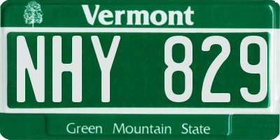 VT license plate NHY829