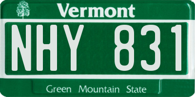 VT license plate NHY831