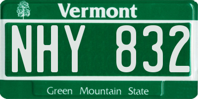 VT license plate NHY832