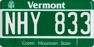 VT license plate NHY833