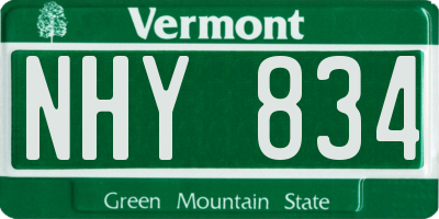 VT license plate NHY834