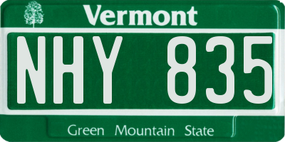 VT license plate NHY835